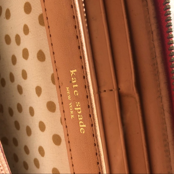 Kate Spade Wallet Red Used Designer Accessory Nice - Picture 5 of 6